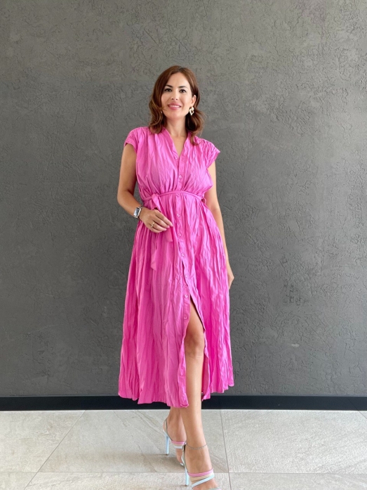 Zra Model Premium Kalite Kraşlı Basic Salaş Elbise Pembe